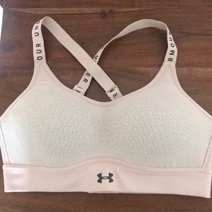 Light pink under armor sports bra